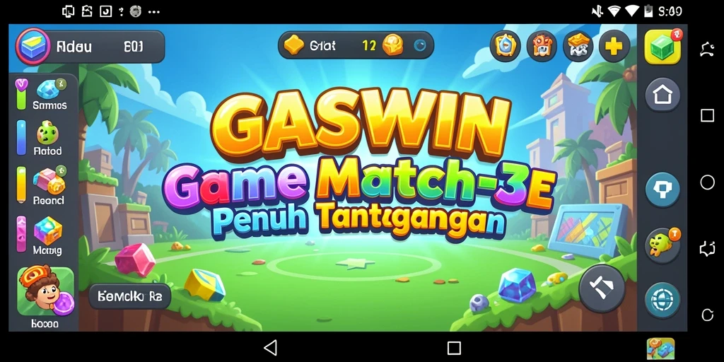 Screenshot menunjukkan gameplay seru dari GASWIN Match-3.