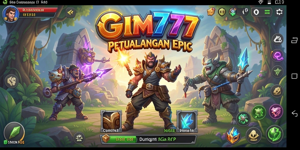 Screenshot GIM777 menampilkan karakter utama dalam pertarungan seru.