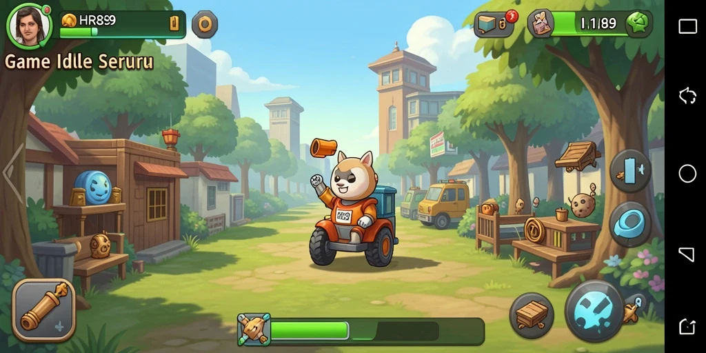 Tampilan gameplay HR89 dengan berbagai karakter dan dunia menarik.
