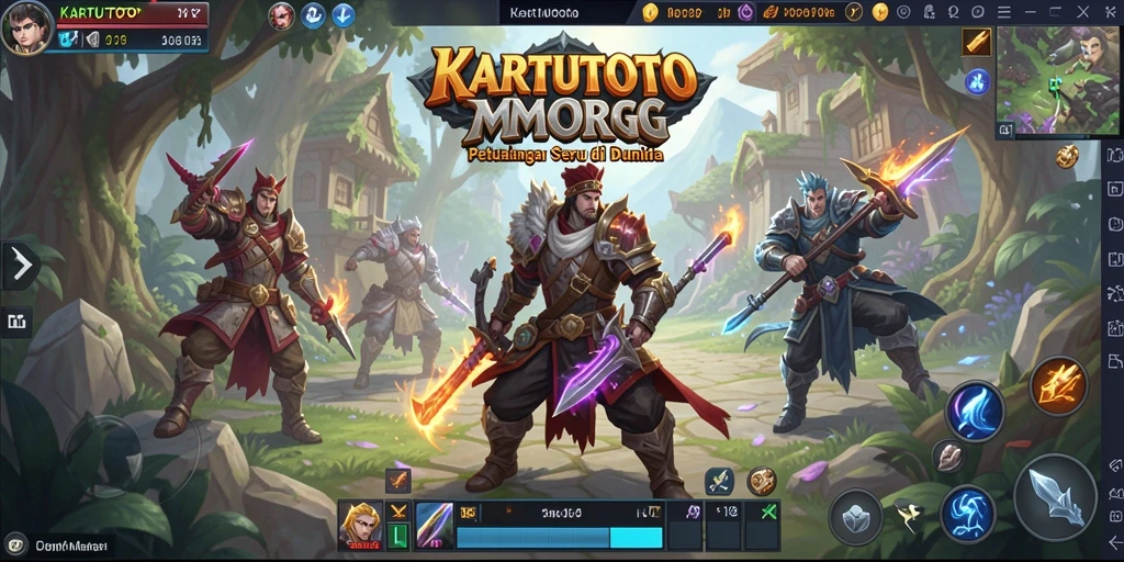 Tampilan dinamis dari gameplay MMORPG KARTUTOTO yang menegangkan.