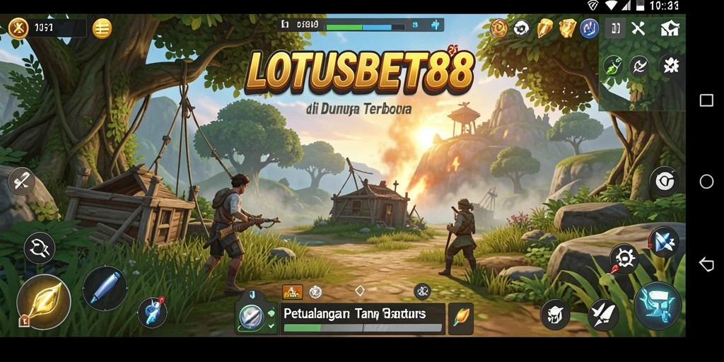 Menampilkan aksi seru dari gameplay Open World LOTUSBET88.
