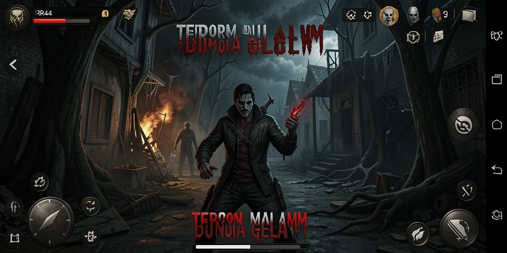 Tampilan gameplay <strong>RR44</strong> yang menyeramkan dan mencekam.